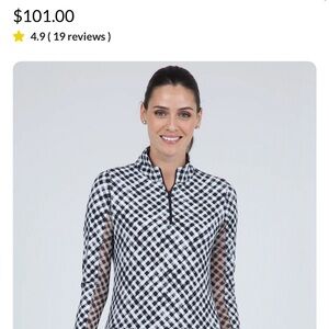 IBKUL Black and White Patterned Long Sleeve Top